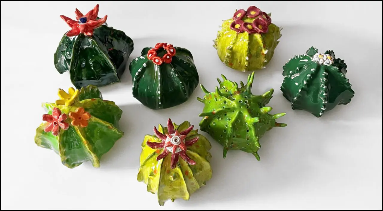 Round Cactus - by Y7 Ceramics Club
