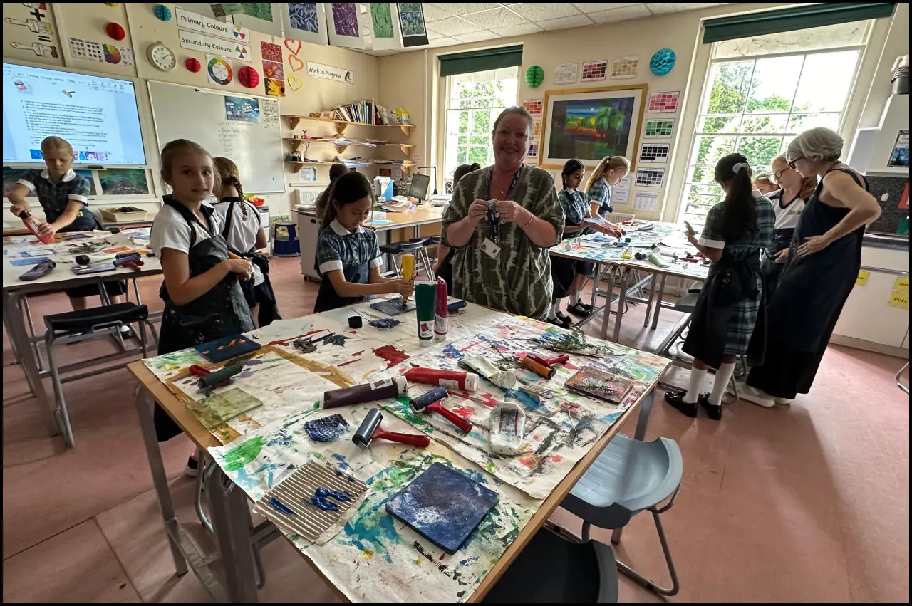 Year 5 Gel Painting with Mrs Finch
