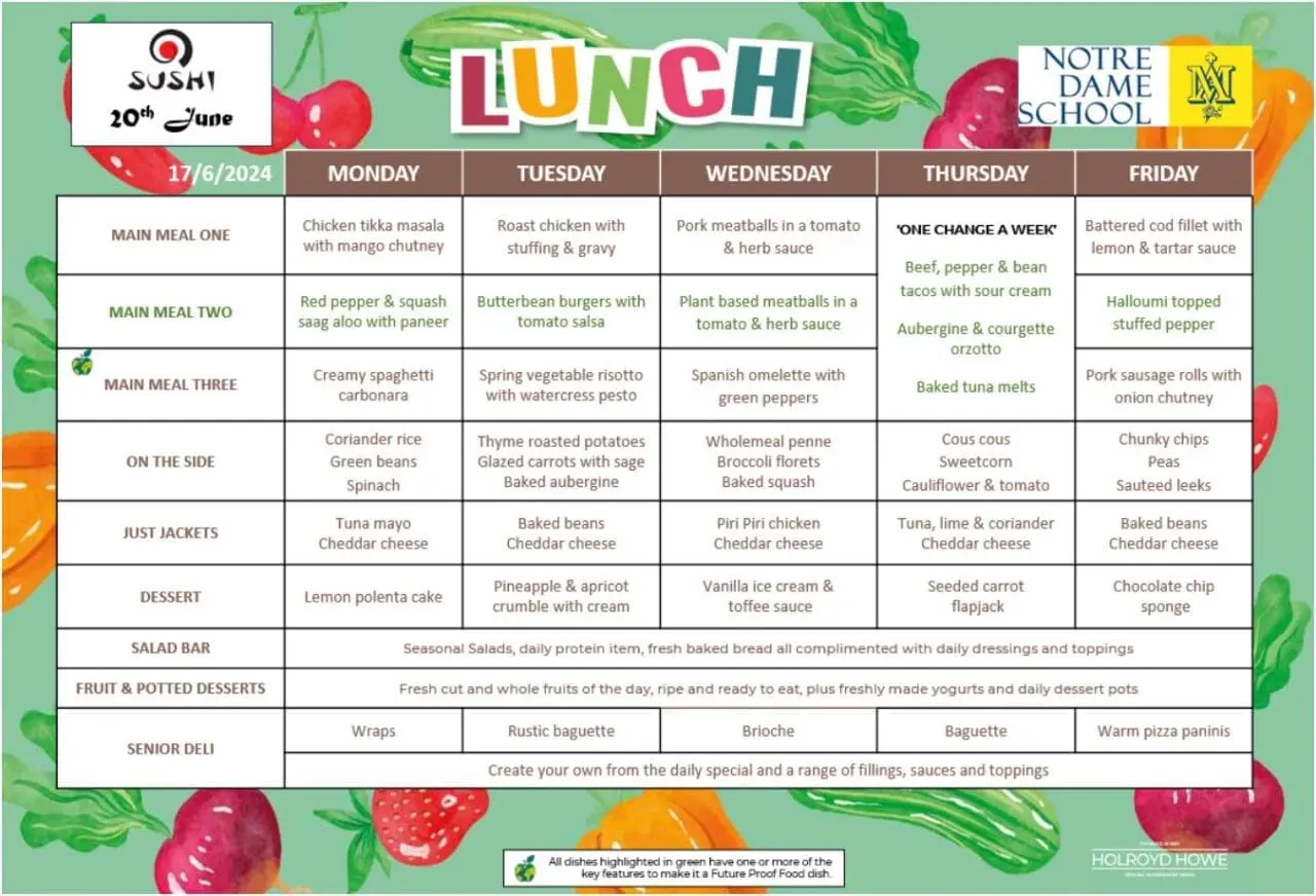 Lunch Menu June 17th