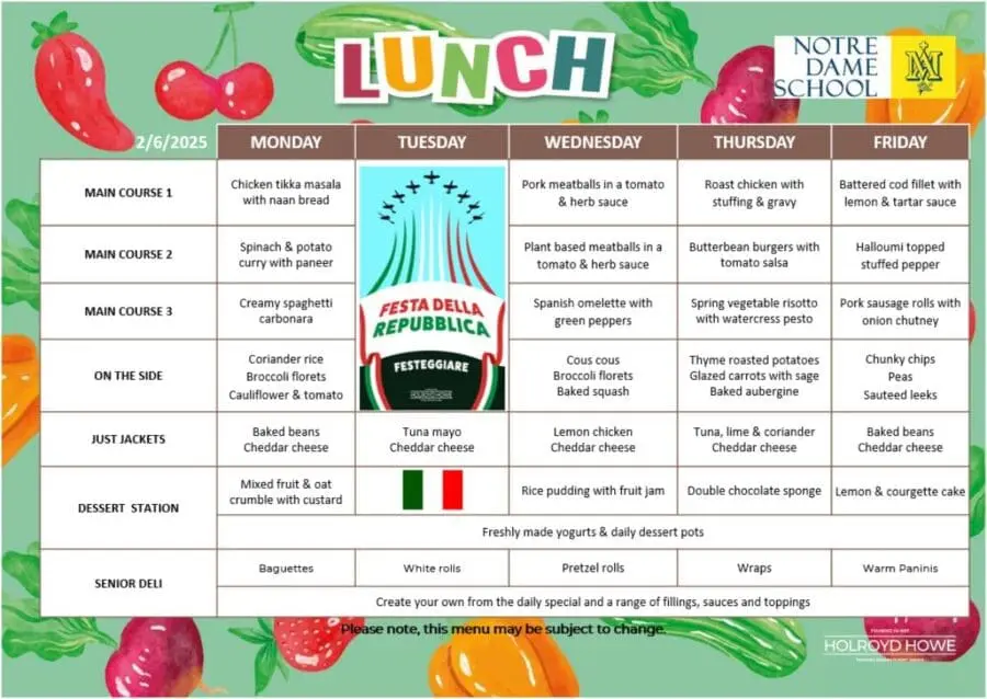 Kitchen Corner - Menu June 2nd