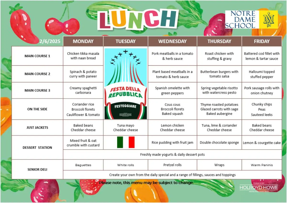 Kitchen Corner - Menu June 2nd