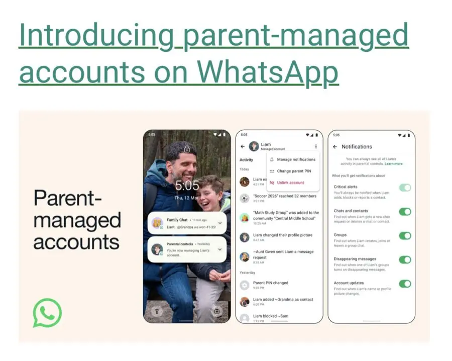 PArent Online Advice -PArent Managed WhatsApp Account