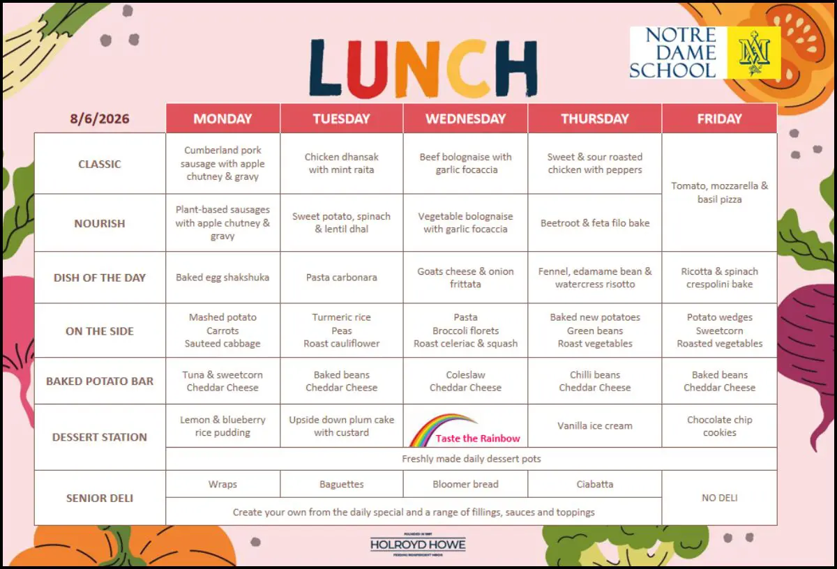 School Lunch Menu June 8th