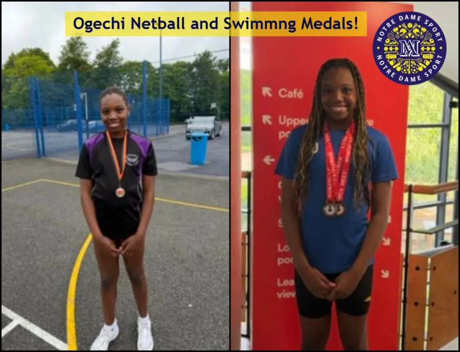 Ogechi Netball and Swimmng Medals!