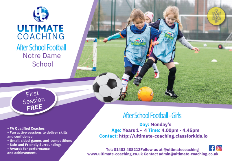 Ultimate Coaching After School Football Year 1 - 4 Sep 2025