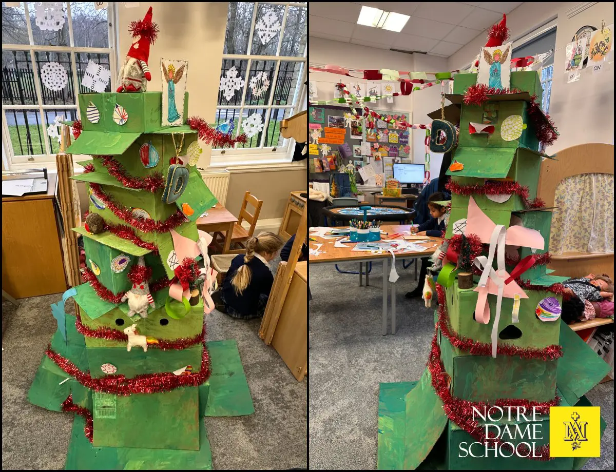 Y1 Christmas Recycled Tree