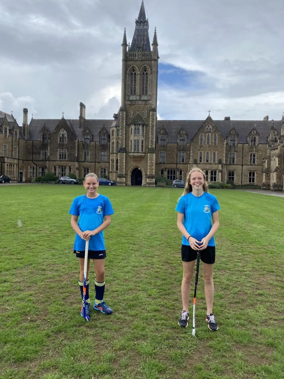Emily and Jemima at Charterhouse Hockey Camp