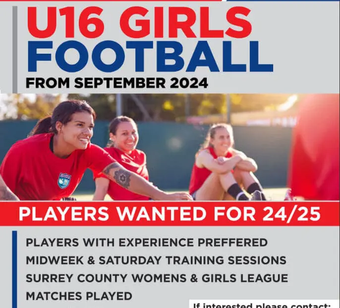 Walton and Hersham United Football Club - U16 Girls Wanted