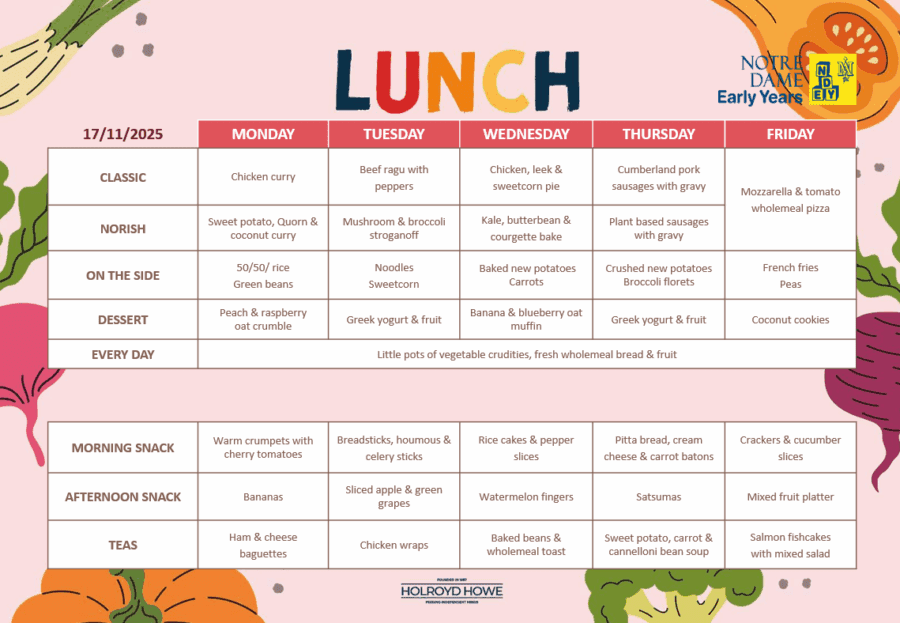 EYFS Menu Nov 17