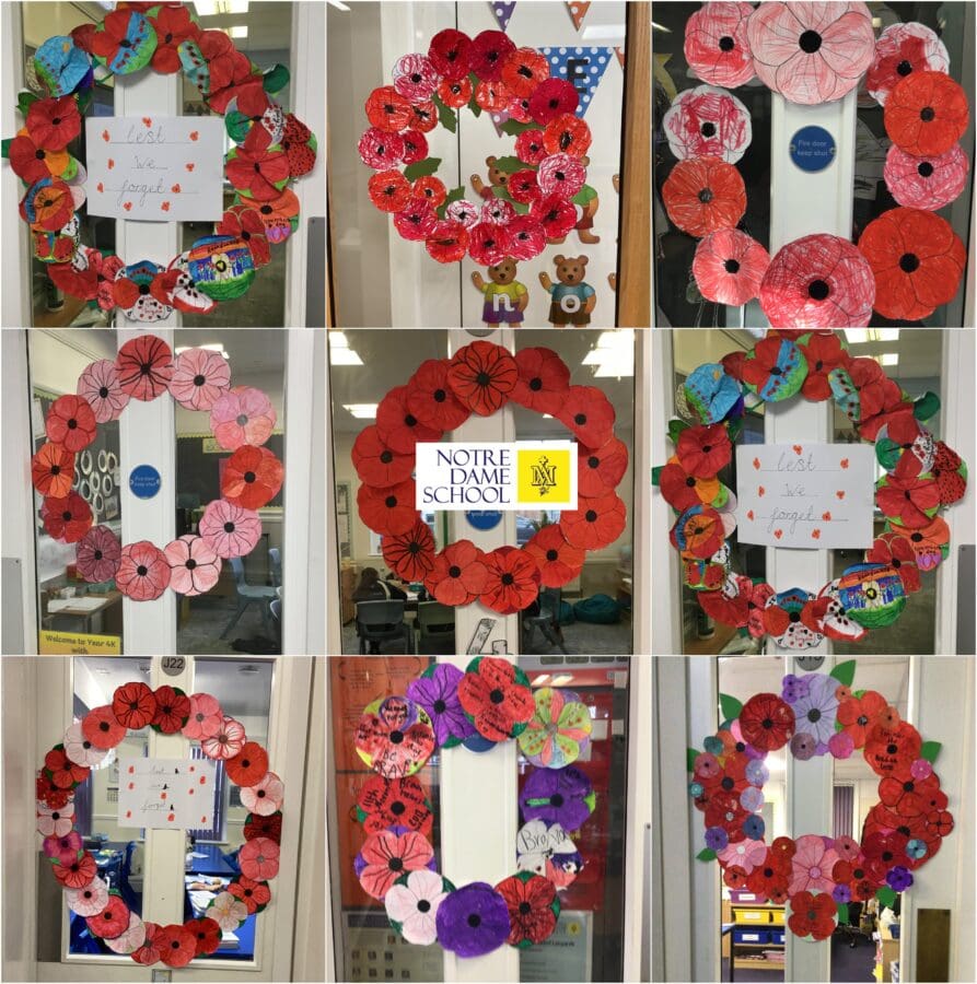 Poppy Wreathes on Prep Classroom Doors