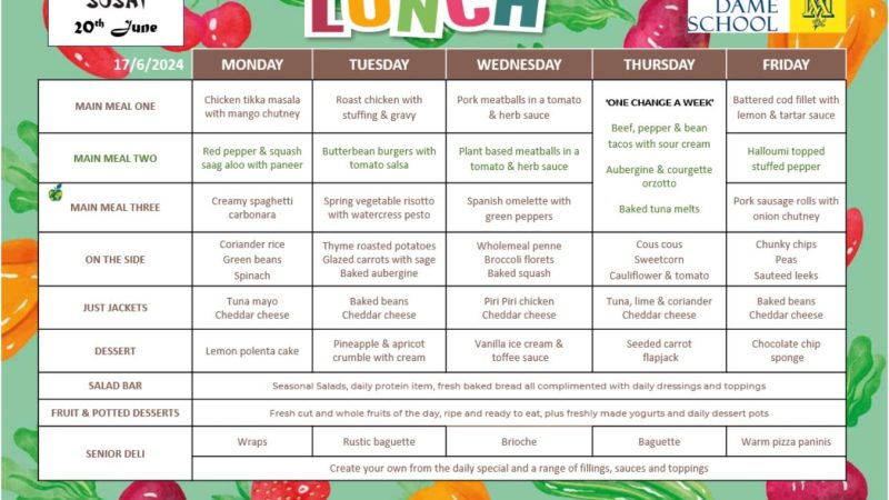 Lunch Menu June 17th