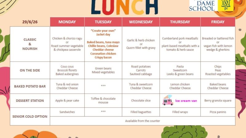 Lunch Menu June 29