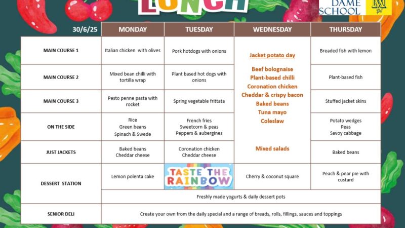 Lunch Menu June 30