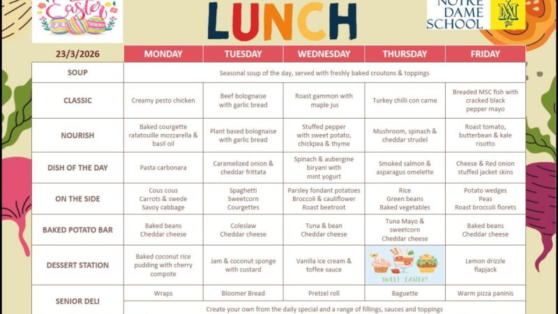Lunch Menu March 23