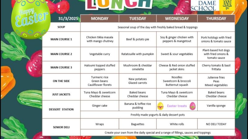 Lunch Menu March 31