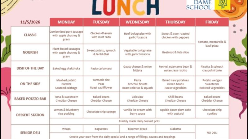 Lunch Menu May 11