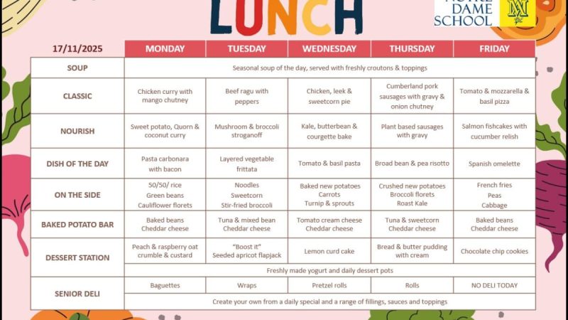 Lunch Menu Nov 17