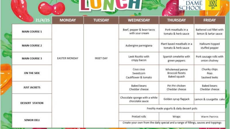 School Lunch Menu April 21