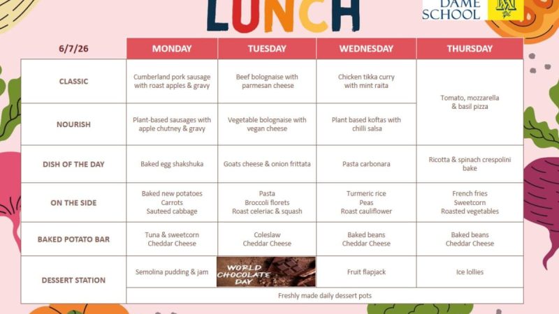School Lunch Menu July 6th