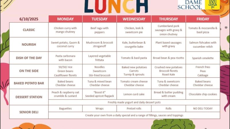 School Lunch Menu Oct 6